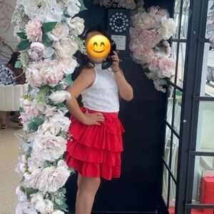 Red Ruffled Skirt